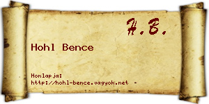 Hohl Bence névjegykártya